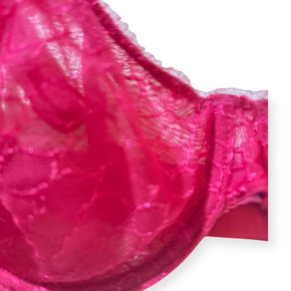 Elle Macpherson Hot Pink Semi Sheer Bra, Underwire, Style Dreamcatcher, Size 34D - Picture 3 of 8